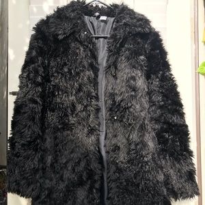 H&M Black Fur Cozy Coat